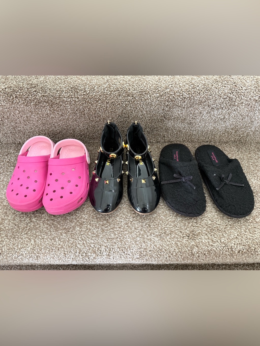 Girls Size 11c Shoes Slippers Bundle Black Pink